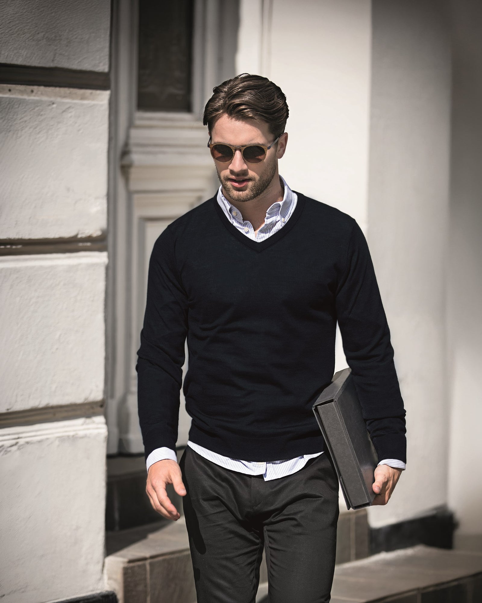 Ashbury Men Grey Melange Back