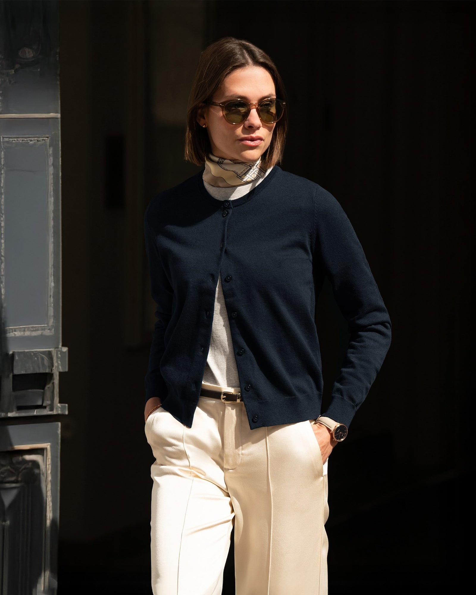 Brighton Cardigan Women Navy Back