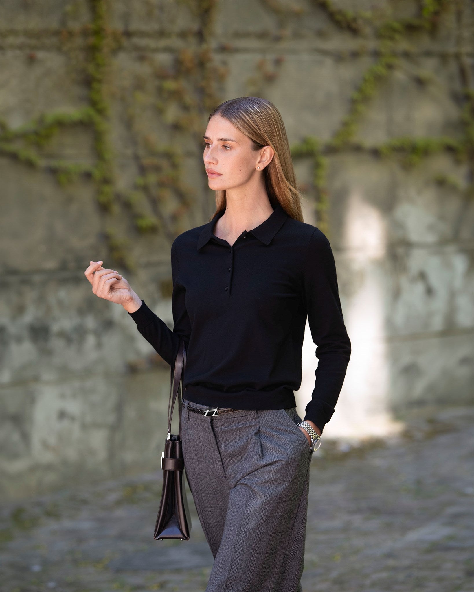 Brighton Long Sleeve Women Black AW26 Modelimage