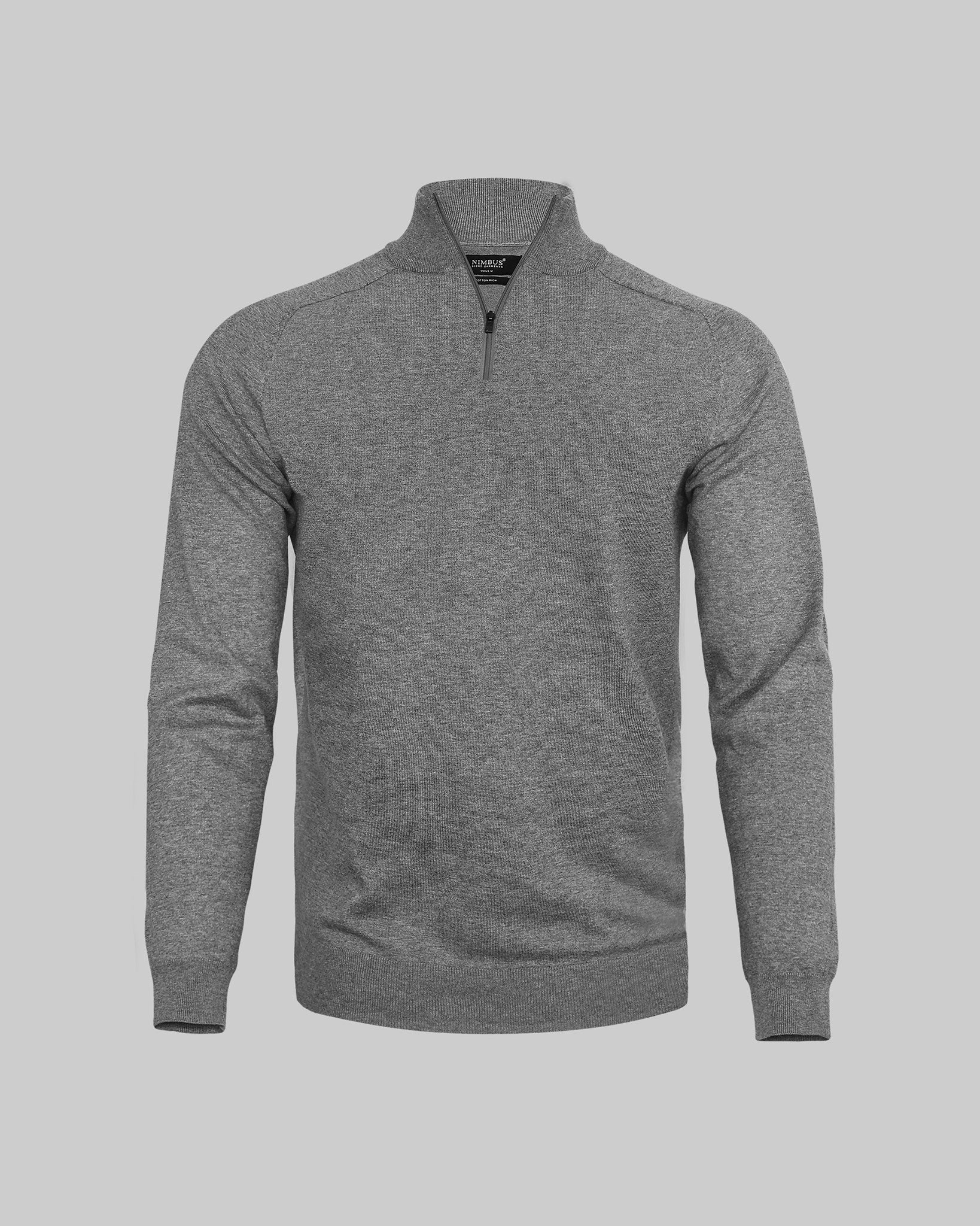 Brighton 1 4 Zip Men Grey Melange Front