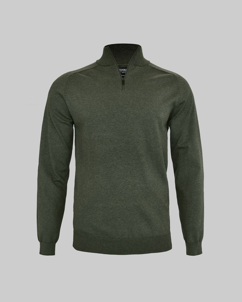 Brighton 1 4 Zip Men Olive Melange Front