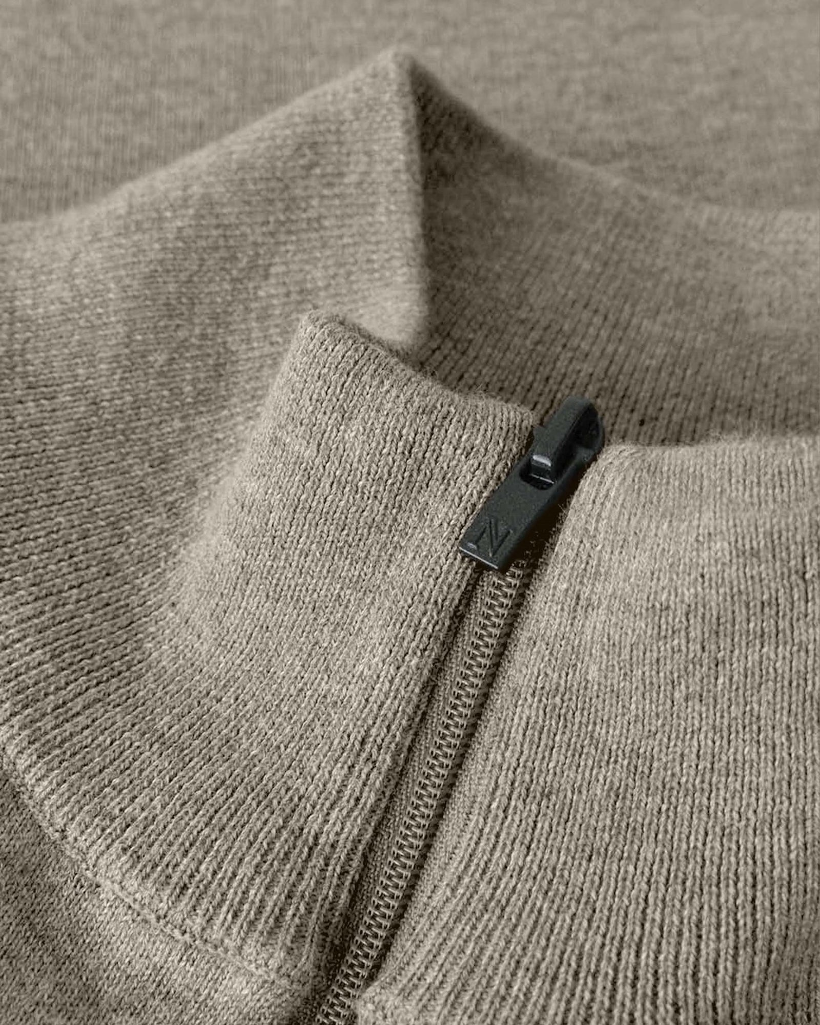 Brighton 1 4 Zip Men Sand Melange Back