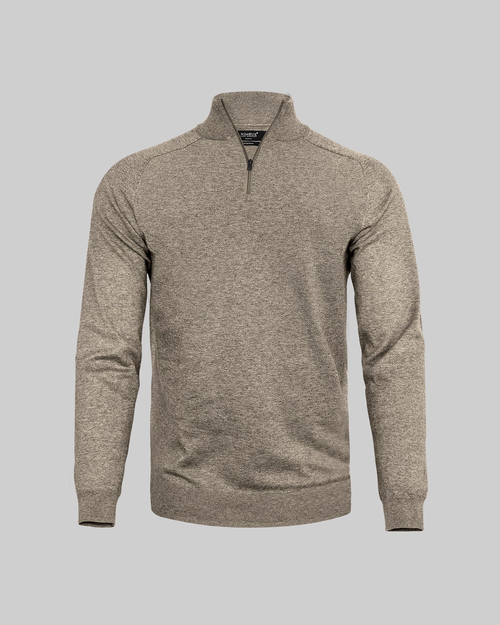Brighton 1 4 Zip Men Sand Melange Back