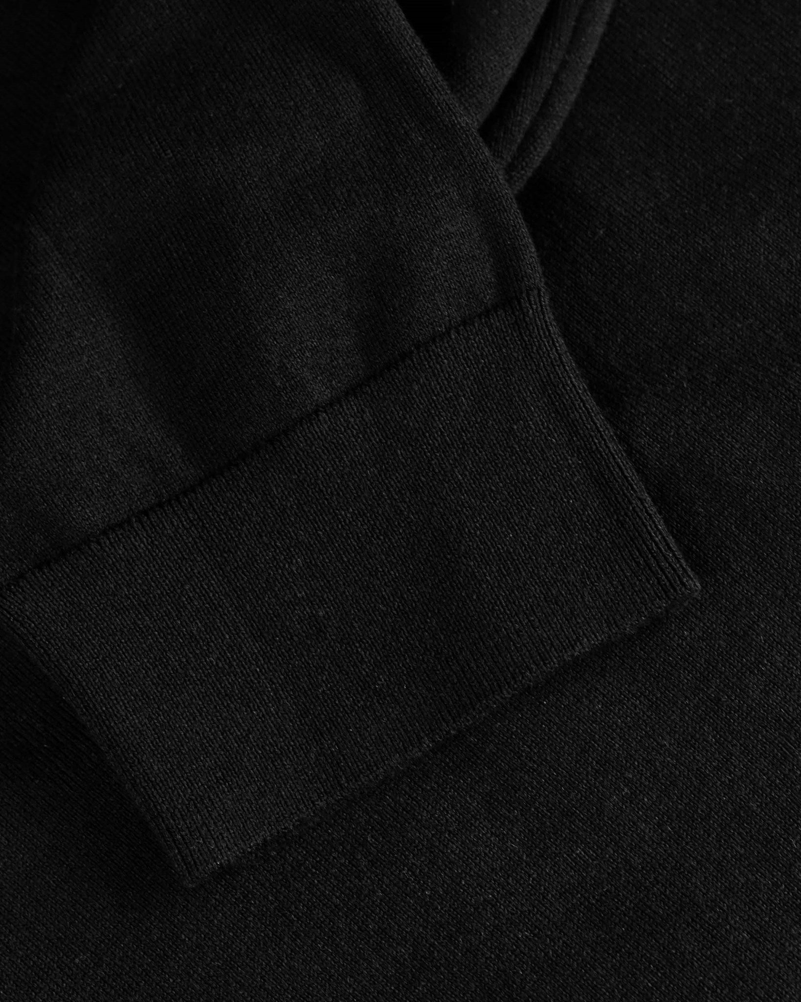 Brighton Long Sleeve Polo Men Black Closeup 2