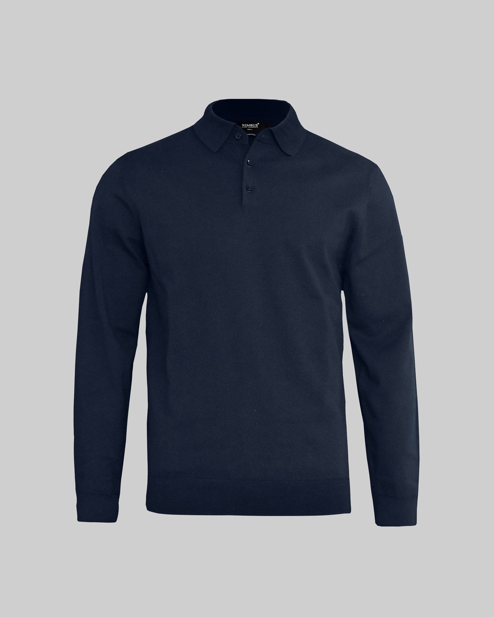 Brighton Long Sleeve Polo Men Navy Front