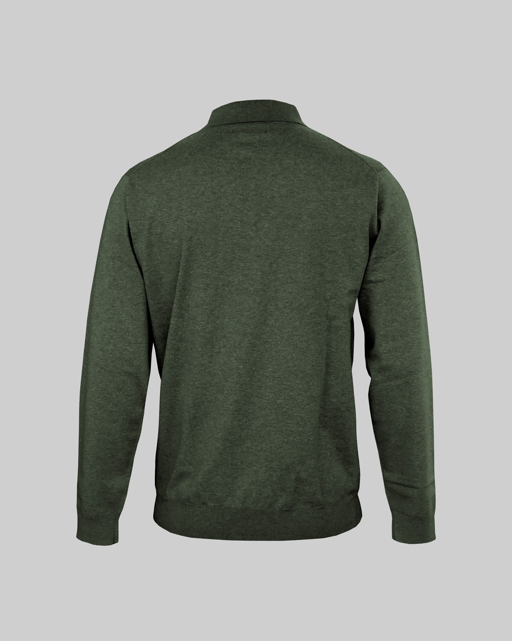 Brighton Long Sleeve Polo Men Olive Melange Back