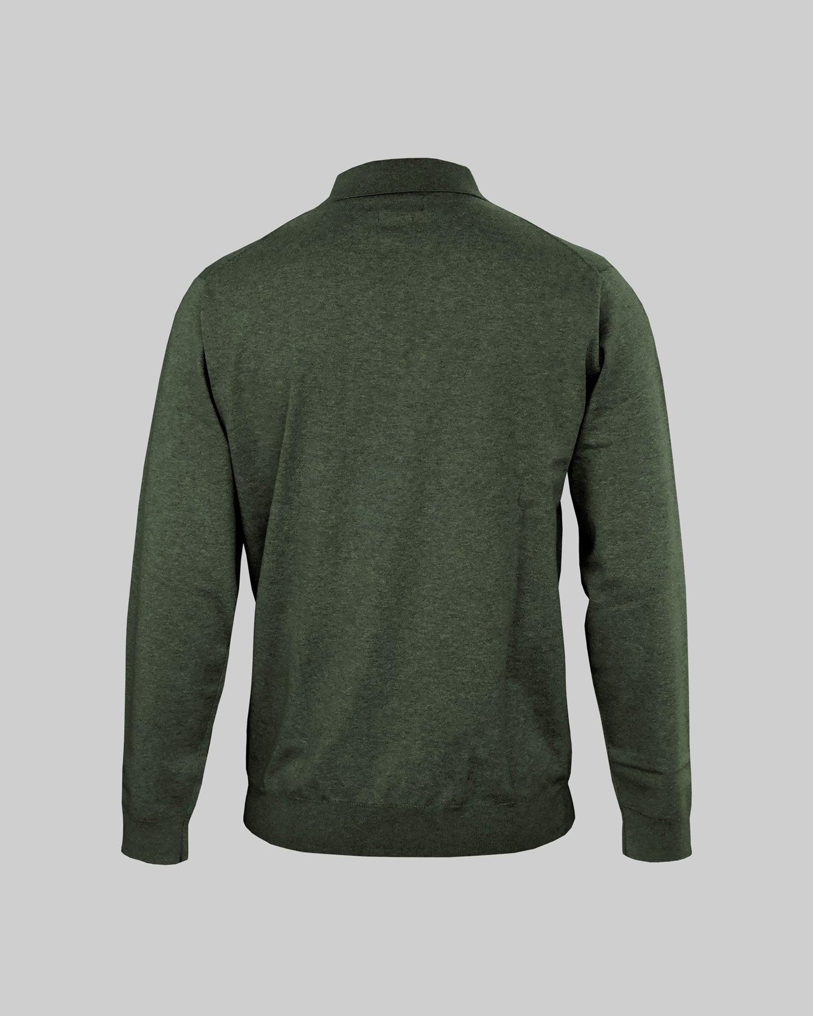 Brighton Long Sleeve Polo Men Olive Melange Back