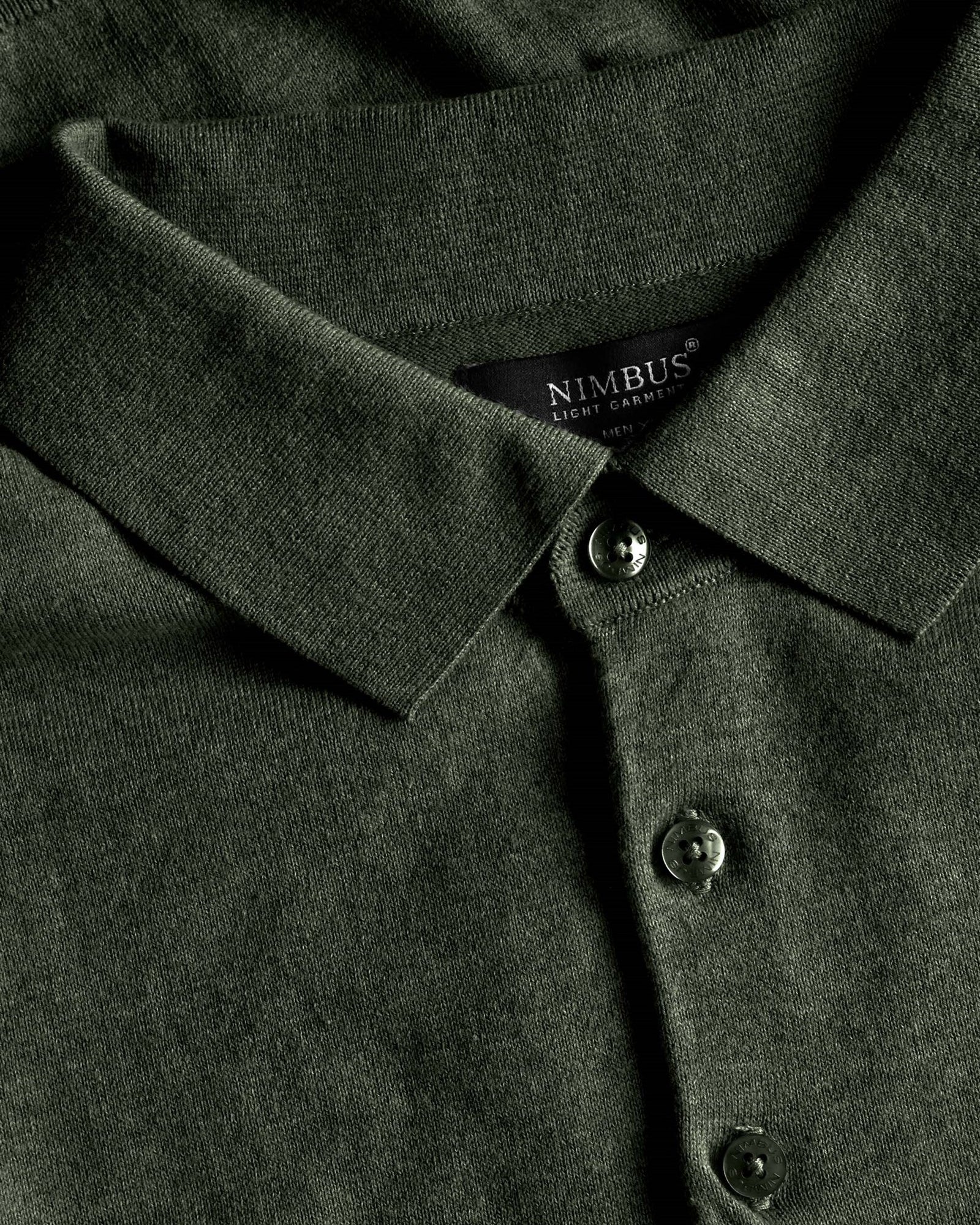 Brighton Long Sleeve Polo Men Olive Melange Back