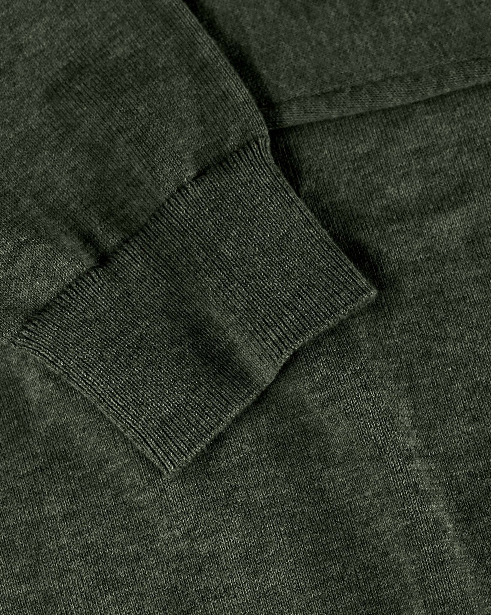 Brighton Long Sleeve Polo Men Olive Melange Closeup 2