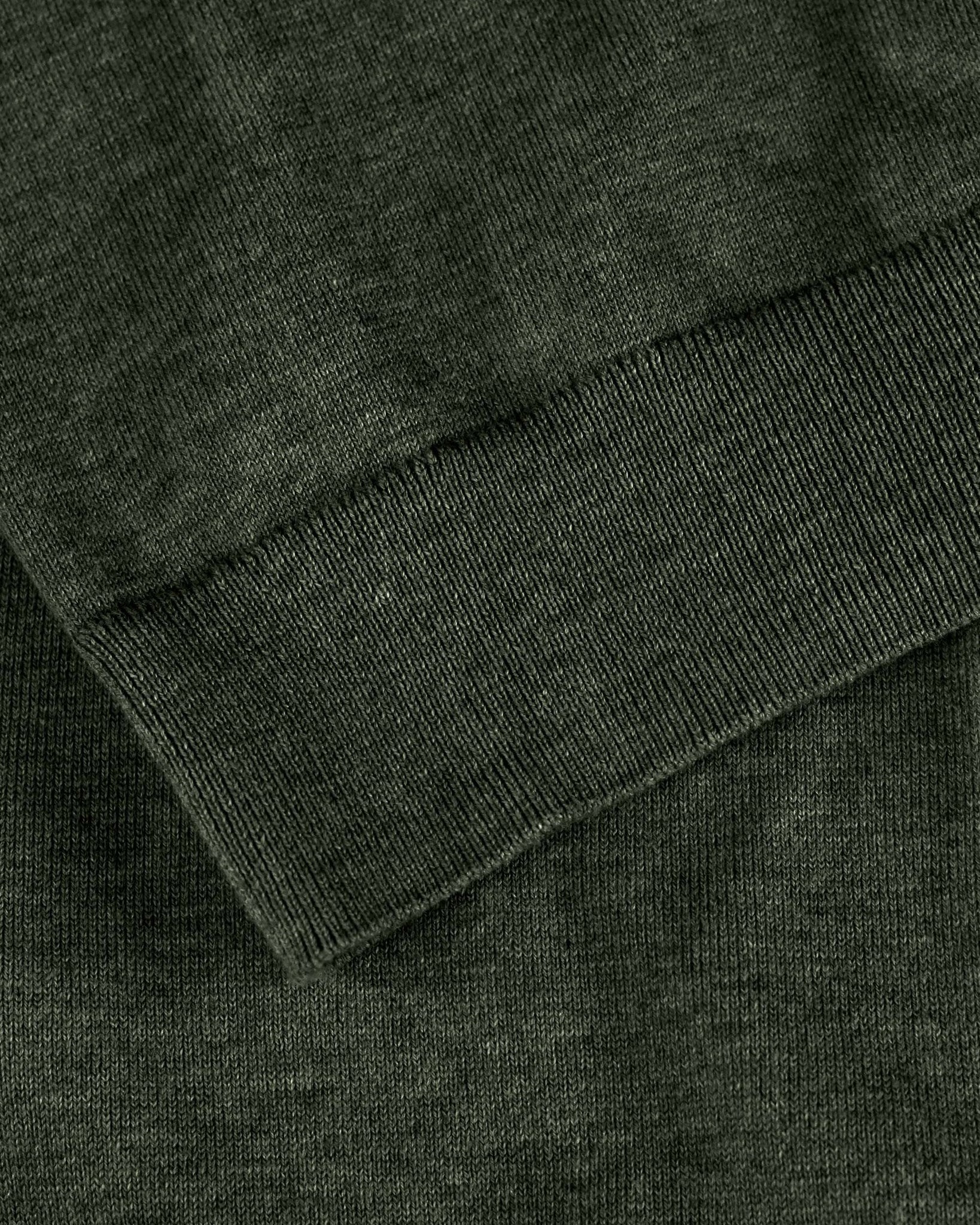Brighton Long Sleeve Polo Men Olive Melange Closeup 3