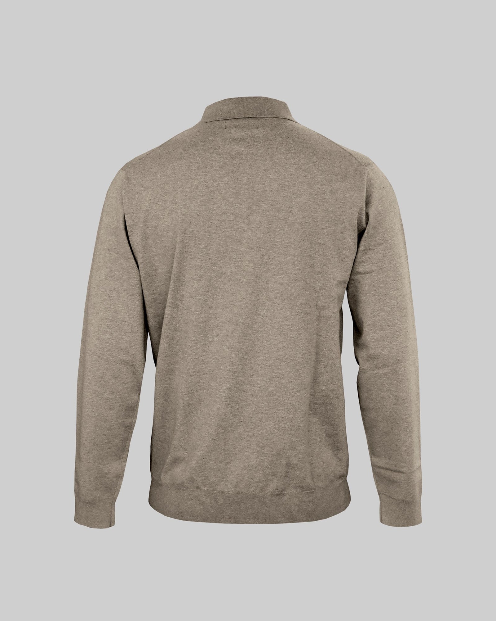 Brighton Long Sleeve Polo Men Sand Melange Back
