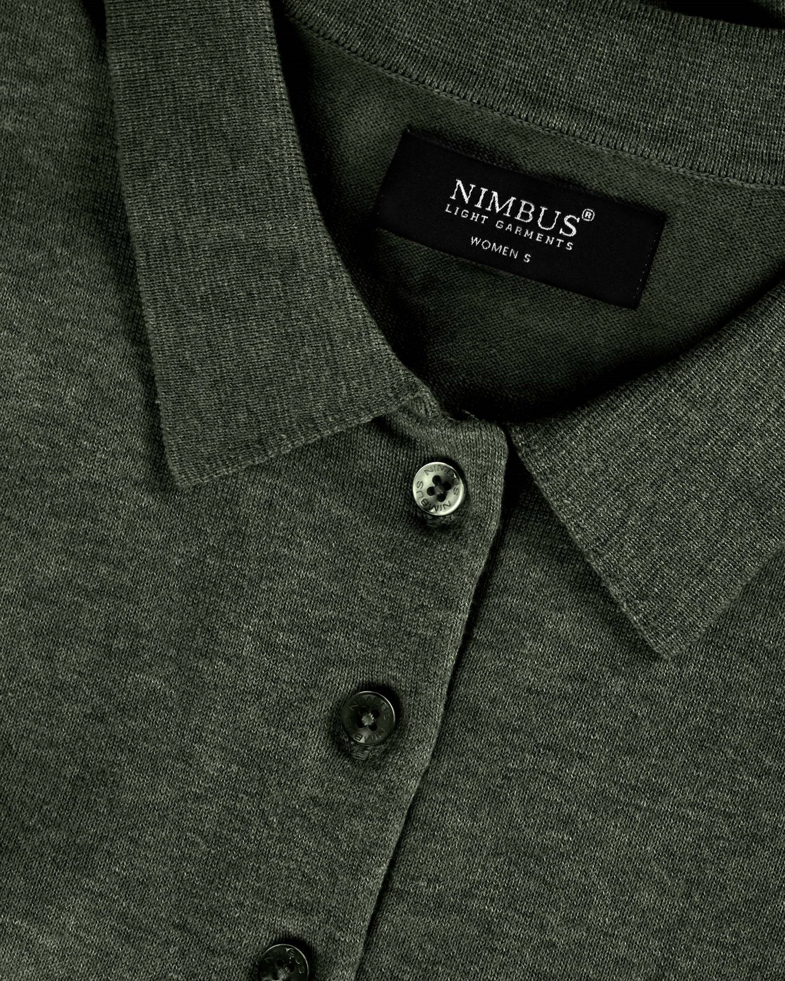 Brighton Long Sleeve Polo Women Olive Melange Back