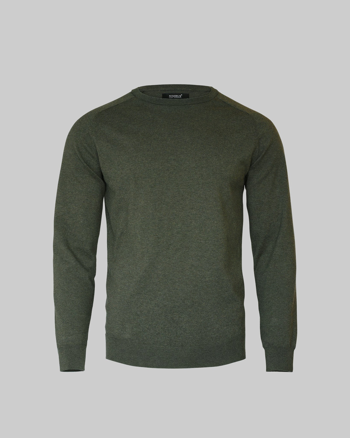 Brighton O Neck Men Olive Melange Front