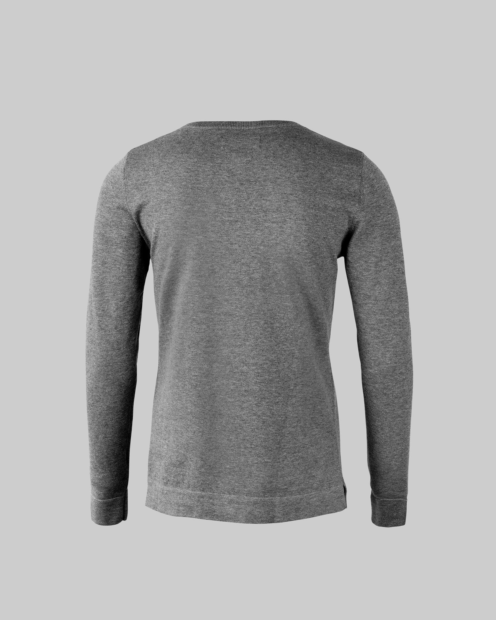 Brighton O Neck Women Grey Melange Back