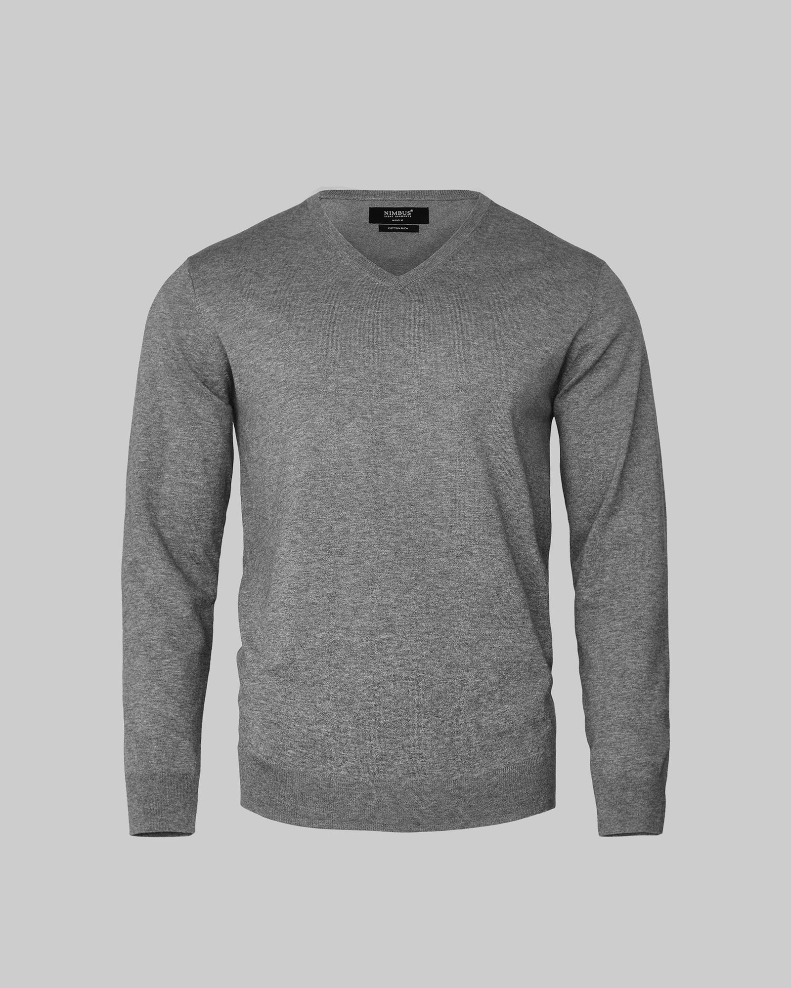 Brighton V Neck Men Grey Melange Back