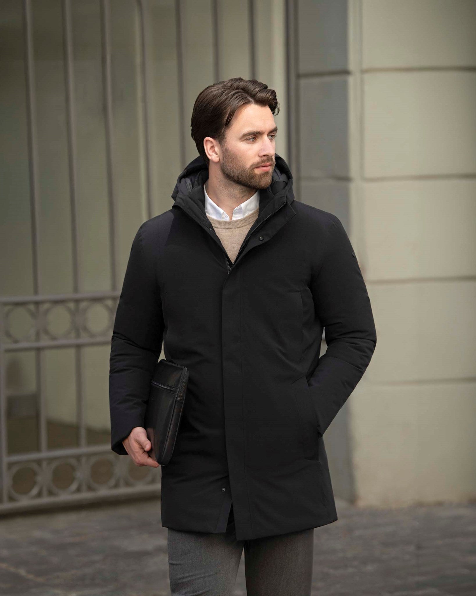 Evermont Men Black AW26 Modelimage