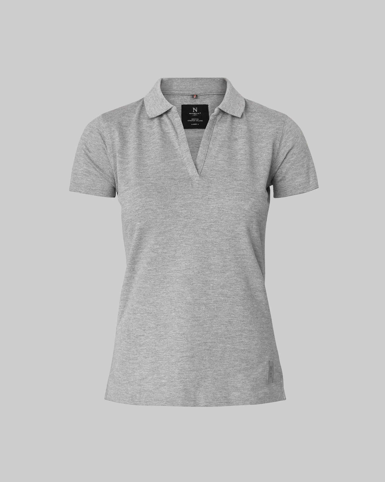 Harvard V Neck Women Grey Melange Back
