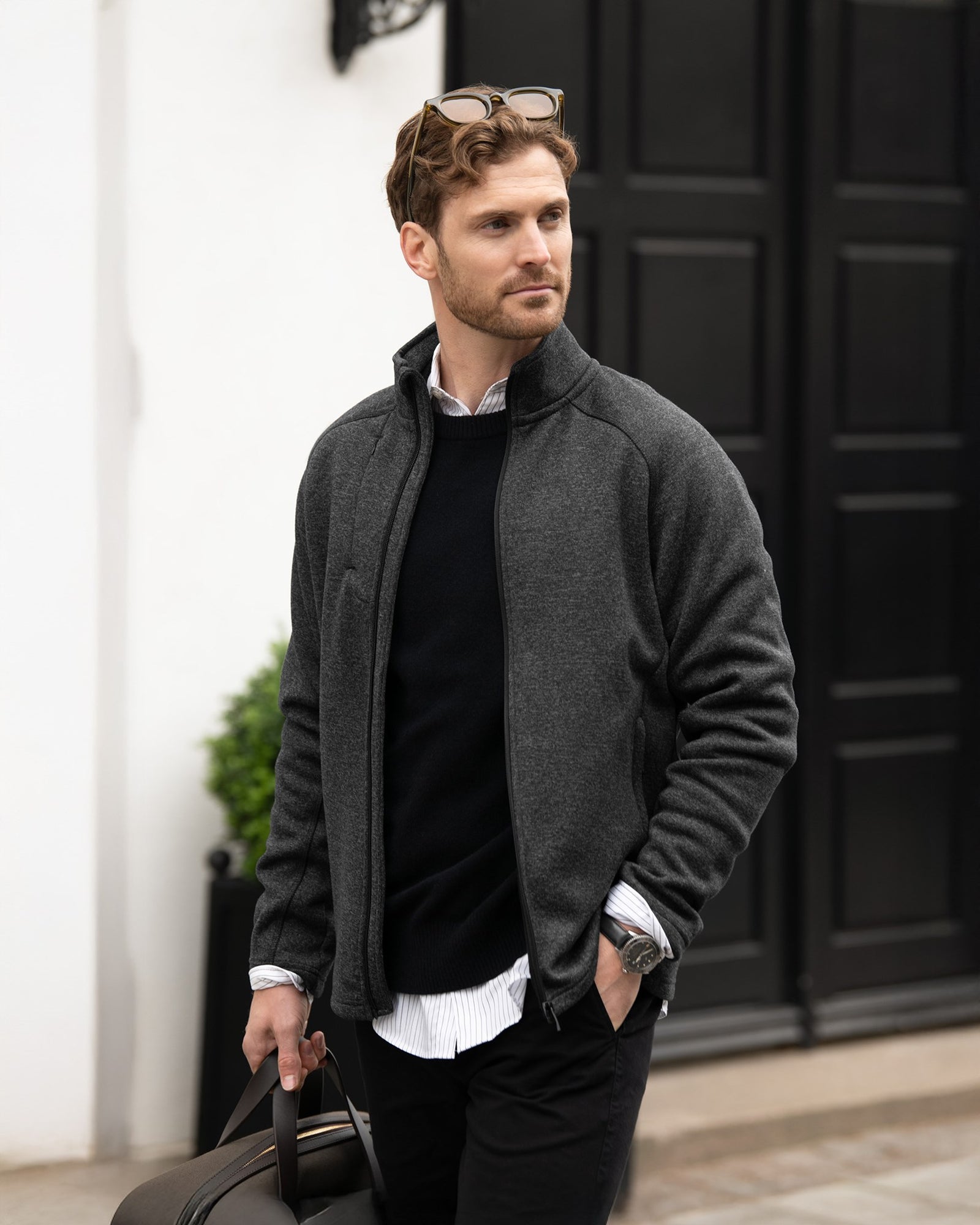 Montana Men Dark Grey Melange Back